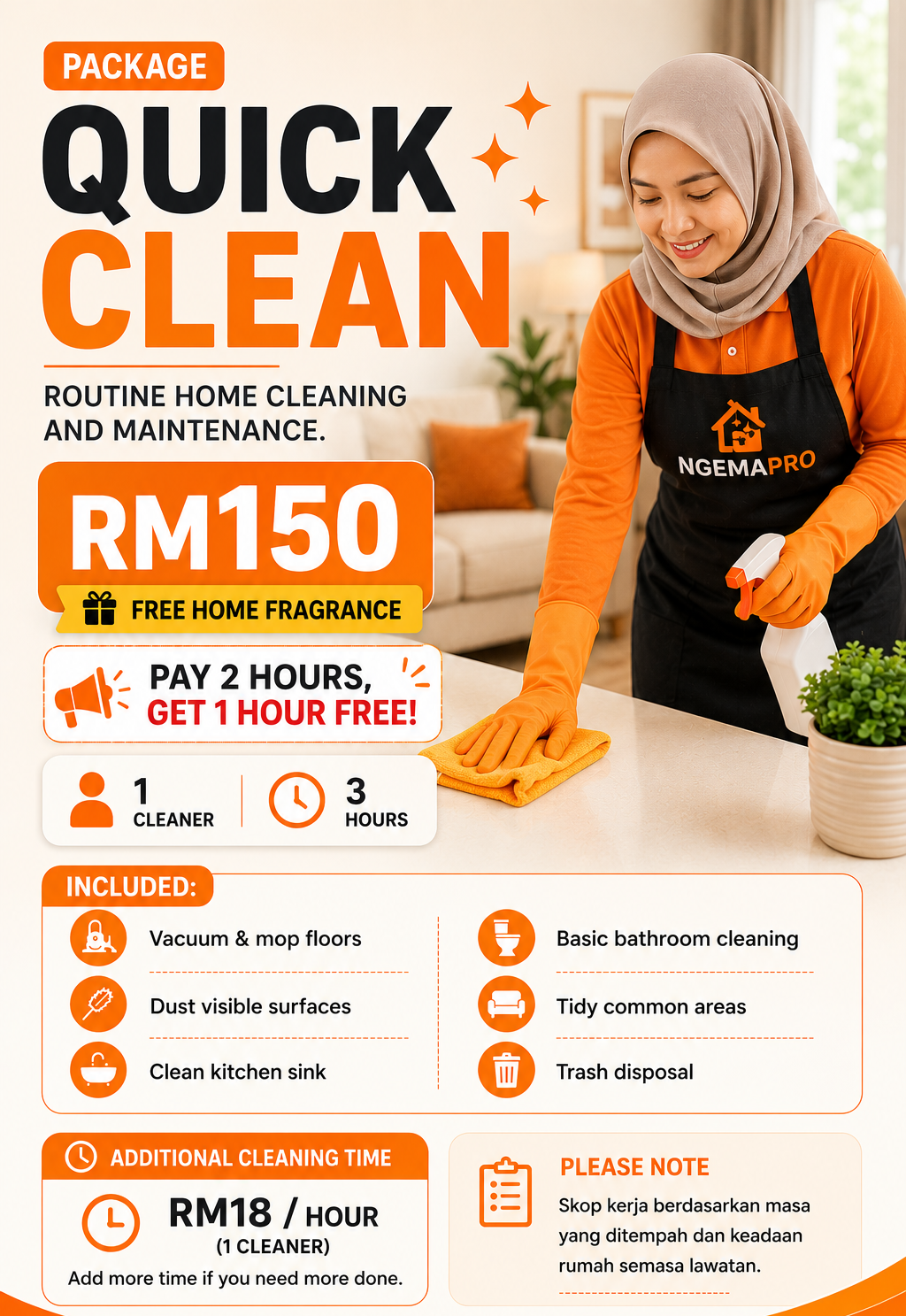 package quick clean